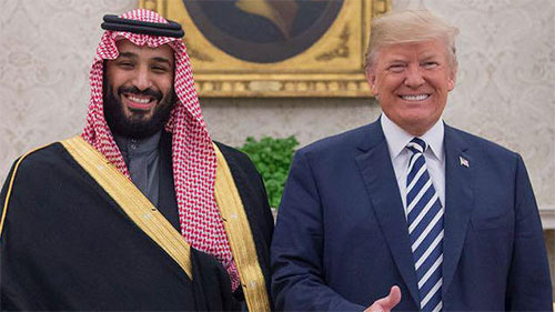 Mohamed bin Salman con Trump Trump no suspenderá venta de armas a Arabia Saudita por el caso Jashoggi